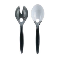 Zestaw sztućców do sałatki czarne