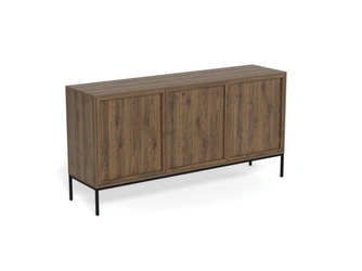 Komoda Palmdale dąb dymiony nowoczesna na czarnych nóżkach 80 cm