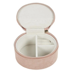 Organizer na biżuterię do szuflady Velo różowy sztruksowy z przegródkami Intesi