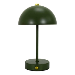 Lampka nocna LED bezprzewodowa Funghi zielona metalowa do sypialni z akumulatorem