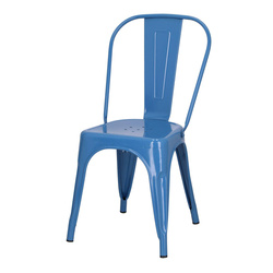 Krzesło Paris niebieskie RAL 5007 inspirowane Tolix Outlet