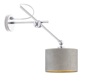 Kinkiet ścienny HAMILTON VELUR szary welurowy nowoczesny do salonu i sypialni Lysne