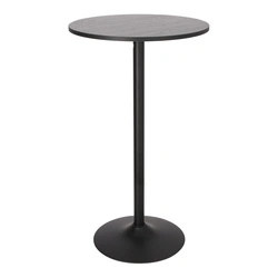 Stół barowy Hvar okrągły czarny nowoczesny do kuchni i restauracji metalowy 60 cm