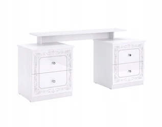 Toaletka Diamante biała glamour z szufladami do sypialni nowoczesna na kosmetyki Intesi