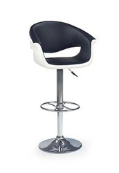 Hoker Cognac czarny i biały z oparciem obrotowy regulowany nowoczesny do kuchni Intesi