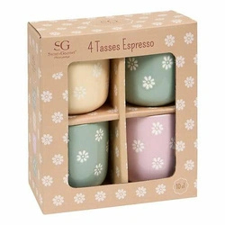 Zestaw 4 kubków ceramicznych Margot do espresso 100 ml kolorowe