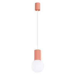 Lampa wisząca kula HALO 1 różowa nowoczesna do salonu i sypialni SOLLUX LIGHTING
