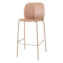 Hoker różowy Mentha 65 cm z oparciem nowoczesny do kuchni i wyspy z podnóżkiem SCAB