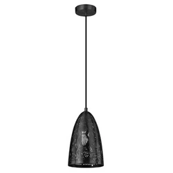 Lampa wisząca Bene czarna metalowa ażurowa regulowana do kuchni i jadalni 20 cm