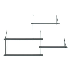 Półka ścienna Harlem zielona metalowo-drewniana na książki i dekoracje do salonu 99 cm