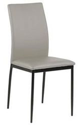 Krzesło tapicerowane Demina Actona do jadalni i salonu ekoskóra beżowe na czarnych nogach