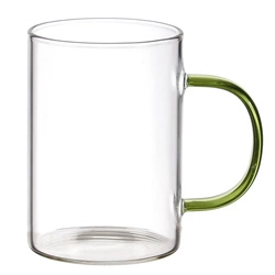 Szklanka z uchem Intesi Coloured zielona 300 ml do kawy i herbaty szkło minimalistyczne