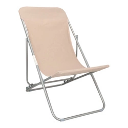 Leżak ogrodowy Setuba beżowy składany regulowany nowoczesny na taras i balkon 5five