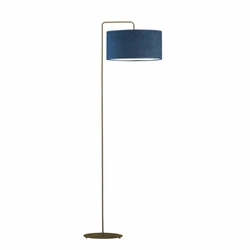 Lampa stojąca do salonu BOLIVIA nowoczesna glamour morska welurowy abażur złota Lysne 156 cm