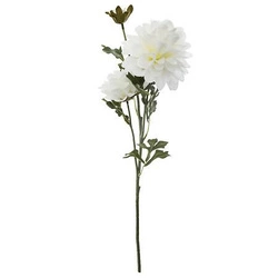 Sztuczna roślina Dalia 3 kwiaty biała 62cm