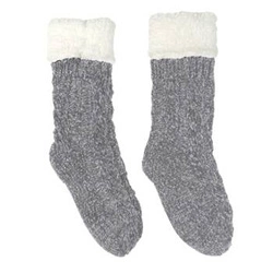 Skarpetki ocieplane Chenille Intesi szare damskie i męskie ciepłe do domu na zimę 36-41