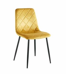 Krzesło do jadalni Solito Intesi tapicerowane welur musztardowe nowoczesne z oparciem