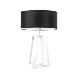 Lampka nocna do sypialni Thor LYSNE nowoczesna czarna z abażurem na biały stelaż 61 cm