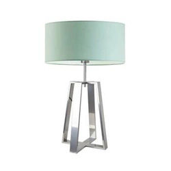 Lampka nocna do sypialni Thor nowoczesna z miętowym abażurem i srebrną podstawą LYSNE 61 cm