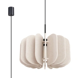 Nowoczesna lampa wisząca MULA 45 beżowa z filcu do salonu i jadalni 45 cm