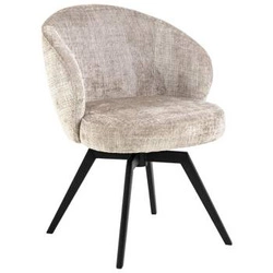 Krzesło do jadalni tapicerowane Darlene Actona beżowe z podłokietnikami na metalowych nogach