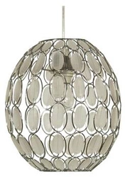 Lampa wisząca SeLMa 25 biała nowoczesna do salonu i sypialni z kryształkami 25 cm