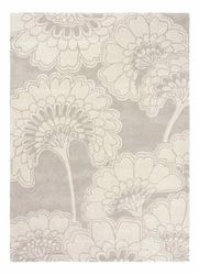 Dywan wełniany do salonu Japanese Floral Oyster 250x350 beżowy nowoczesny łatwoczyszczący