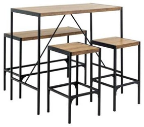 Zestaw Bahamas stół barowy i hokery dąb  rustykalny