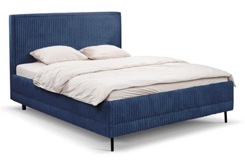 Łóżko tapicerowane Foggy 140x200 granatowe z pojemnikiem do sypialni nowoczesne