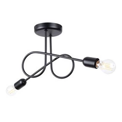 Żyrandol LOOP 2 czarny minimalistyczny do salonu i sypialni metalowy SOLLUX LIGHTING