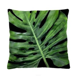 Poduszka dekoracyjna Black Monstera 40x40cm antyalergiczna do salonu Intesi