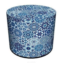 Pufa ogrodowa okrągła Blue Intesi wodoodporna do ogrodu i na balkon nowoczesna 40 cm