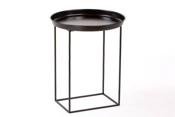 Stolik kawowy Ramme okrągły czarny metalowy nowoczesny do salonu NORDIFRA 43 cm