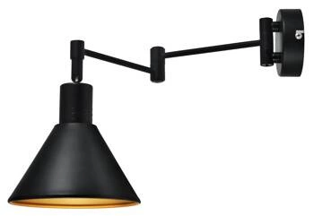 Kinkiet Copenhagen lampa 1x40W E14 czarny środek złoty