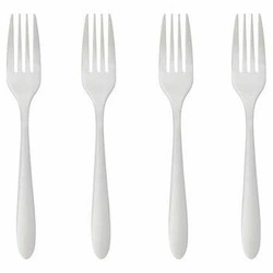 Zestaw widelców obiadowych Nevis 5five simply smart srebrne stal nierdzewna 4 sztuki do zmywarki