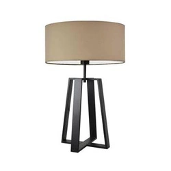 Lampka nocna do sypialni Thor nowoczesna beżowa z abażurem LYSNE wysoka 61 cm