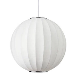 Nowoczesna lampa wisząca kula SILK biała 40 cm regulowana do salonu i kuchni