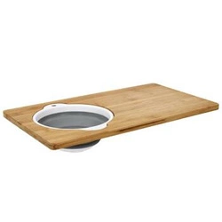 Intesi bambusowa deska do krojenia z sitkiem do warzyw i owoców nowoczesna 49,5x28 cm