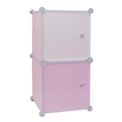 Regał na zabawki do pokoju dziecięcego Cubes 2 różowy nowoczesny modułowy Intesi 63 cm