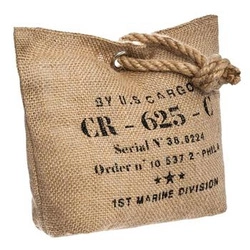 Stoper do drzwi Lotf Atmosphera jutowy z nadrukiem vintage do wnętrz boho i skandynawskich