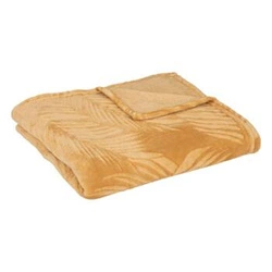 Koc flanelowy Zoa ciepły i miękki na kanapę do salonu żółty Atmosphera 150x125 cm