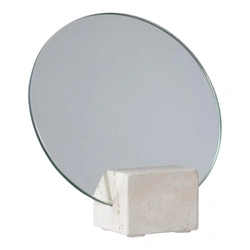 House Nordic okrągłe lustro stojące na trawertynowej podstawie 18 cm