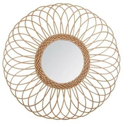 Lustro okrągłe boho Gwenn Atmosphera do salonu w drewnianej ramie rattan 58 cm