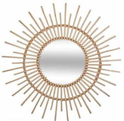 Lustro okrągłe boho Atmosphera rattanowe do salonu i przedpokoju 76cm na ścianę