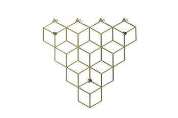 Stiga nowoczesny wieszak ścienny do przedpokoju złoty metalowy POLYHEDRA 37 cm