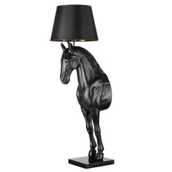 Lampa podłogowa KOŃ S czarna nowoczesna z abażurem do salonu Step into Design 115 cm