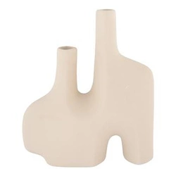 Wazon ceramiczny Sand beżowy 27 cm dekoracyjny w stylu boho do salonu