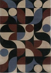 Dywan nowoczesny Deco Blue Copper 160x230 do salonu łatwoczyszczący glamour geometryczny
