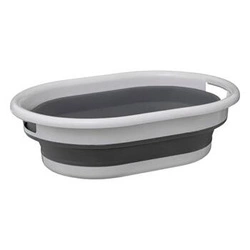 Kosz na pranie do łazienki rozkładany biało-szary 21 l owalny 5five simply smart