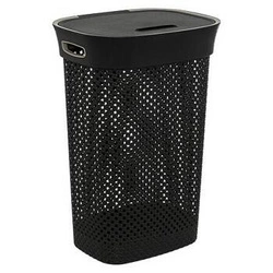 Kosz na pranie 60l do łazienki Purl szary ciemny nowoczesny plastikowy 5five simply smart